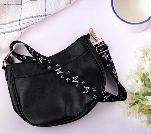 حزام محفظة Crossbody للنساء الرجال ، حزام حزام كيس بديل لكاميرا جيتار حقيبة اليد ، حزام كتف عريض القماش قابل للتعديل مع السنانير الذهبية in Kuwait