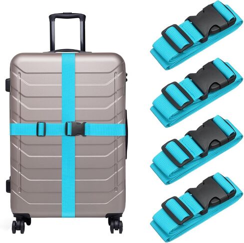 uxcell 4 Pcs Luggage Straps for Suitcases, Adjustable Luggage Connector Strap Buckle Travel Suitcase Bag Strap Belt Luggage Accessories for Travel Suitcase Bag Connect, Dark Brown in Saudi Arabia