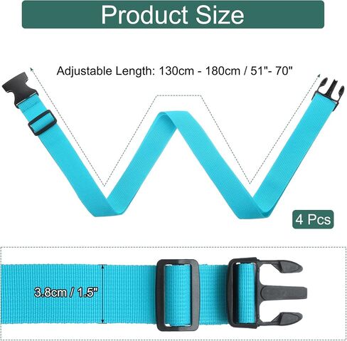 uxcell 4 Pcs Luggage Straps for Suitcases, Adjustable Luggage Connector Strap Buckle Travel Suitcase Bag Strap Belt Luggage Accessories for Travel Suitcase Bag Connect, Dark Brown in Saudi Arabia