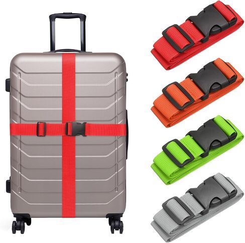 uxcell 4 Pcs Luggage Straps for Suitcases, Adjustable Luggage Connector Strap Buckle Travel Suitcase Bag Strap Belt Luggage Accessories for Travel Suitcase Bag Connect, Dark Brown in Saudi Arabia