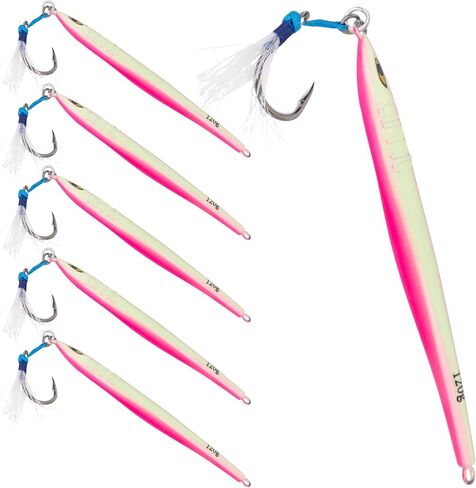 120g Offshore Jigs - Multi Species. Packs: 1, 5, 10. Green, Pink. Pro-Grade. in Saudi Arabia