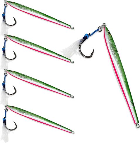 120g Offshore Jigs - Multi Species. Packs: 1, 5, 10. Green, Pink. Pro-Grade. in Saudi Arabia