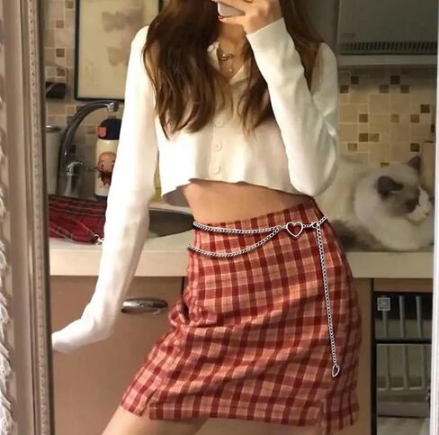 حزام سلسلة الخصر للنساء الأزياء متعددة الطبقات حزام y2k على طراز قلب محيطات جسم الجسد لللباس in Kuwait