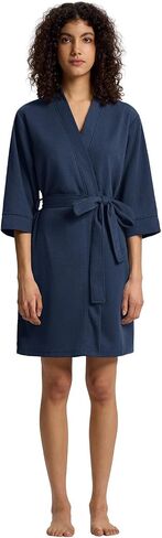SIORO Women's Waffle Knit Lightweight Robe, Short Kimono Bathrobe with Pockets, Soft 3/4 Sleeve Loungewear for Spa & Summer in Kuwait