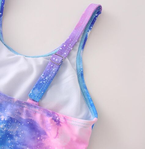 Akokvlar Girl One Piece Swimsuit Rainbow Mermaid Bathing Suit Floral Swimwear in Kuwait