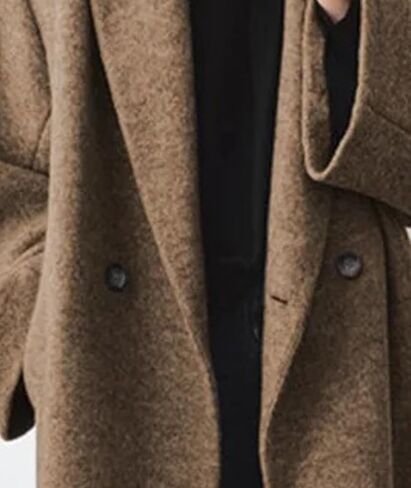 Sexyshine Women's Winter Double Breasted Pea Coat Long Sleeve Notch Lapel Long Trench Coat Warm Wool Blend Jackets in Saudi Arabia