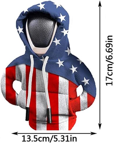 Car Gear Shift Hoodie, Gear Shift Cover Car Cup Coaster Set, Universal Car Shift Knob Hoodie, Mini Hoodie Automotive Interior Cute Gadgets Accessories (US Flag Gear Shift Cover+Red Coaster) in Saudi Arabia