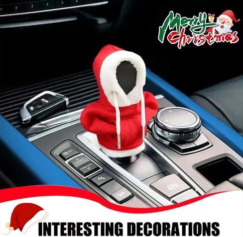 Car Gear Shift Hoodie, Gear Shift Cover Car Cup Coaster Set, Universal Car Shift Knob Hoodie, Mini Hoodie Automotive Interior Cute Gadgets Accessories (US Flag Gear Shift Cover+Red Coaster) in Saudi Arabia