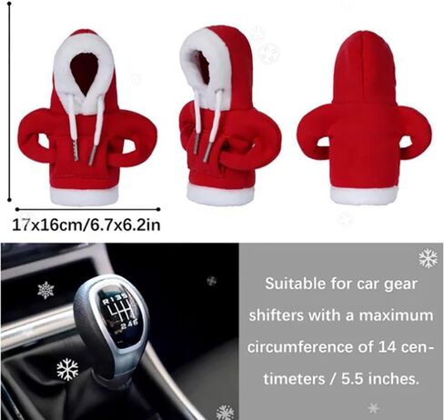 Car Gear Shift Hoodie, Gear Shift Cover Car Cup Coaster Set, Universal Car Shift Knob Hoodie, Mini Hoodie Automotive Interior Cute Gadgets Accessories (US Flag Gear Shift Cover+Red Coaster) in Saudi Arabia