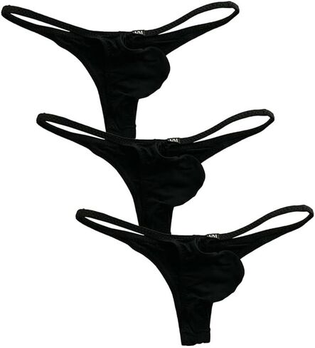ComLife Men's Ice Silk Bikini Thongs الداخلية المنخفضة الخصر نصف التغطية الخلفية للمثلث المخلوطات الداخلية للملابس الداخلية in Kuwait