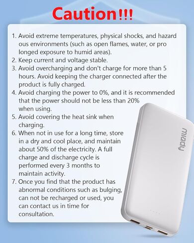 Miady 2-Pack Portable Charger 10000mAh Power Bank Battery Pack for Travel | 37Wh丨Dual USB丨3 Outputs 2 Inputs丨Slim丨Compatible with iPhone 17 16 Galaxy S24 Android Tablets etc丨Flight-Safe丨Black+White in Kuwait