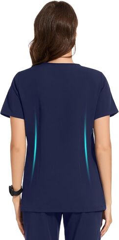 AMPOSH Women’s Scrub Top V-Neck Medical Scrub Shirts with 3 Pockets and Pen Slots in Kuwait