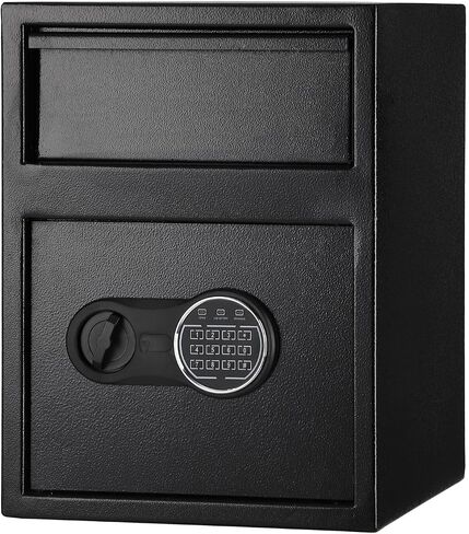 Fireproof Depository Safe with Drop Slot, Electronic Anti-Theft Drop Safe for Business with Programmable Numeric Keypad Lock and Spare Keys, Cash Drop Safe Box for Office Home Retail Store in Saudi Arabia