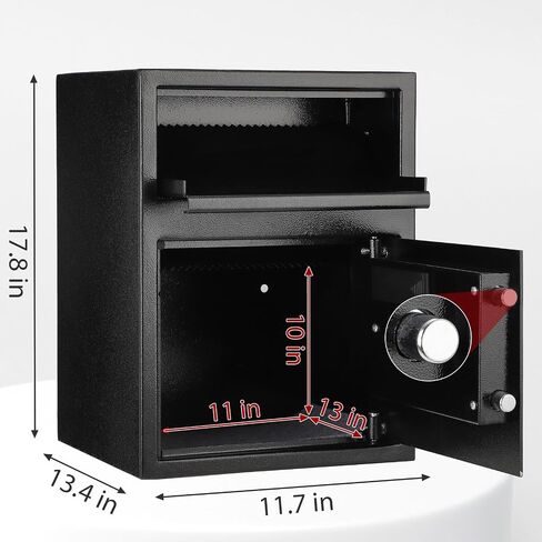 Fireproof Depository Safe with Drop Slot, Electronic Anti-Theft Drop Safe for Business with Programmable Numeric Keypad Lock and Spare Keys, Cash Drop Safe Box for Office Home Retail Store in Saudi Arabia