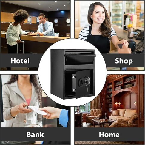 Fireproof Depository Safe with Drop Slot, Electronic Anti-Theft Drop Safe for Business with Programmable Numeric Keypad Lock and Spare Keys, Cash Drop Safe Box for Office Home Retail Store in Saudi Arabia