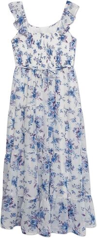 Speechless Girls' Flutter Sleeve Chiffon Maxi Dress in Saudi Arabia