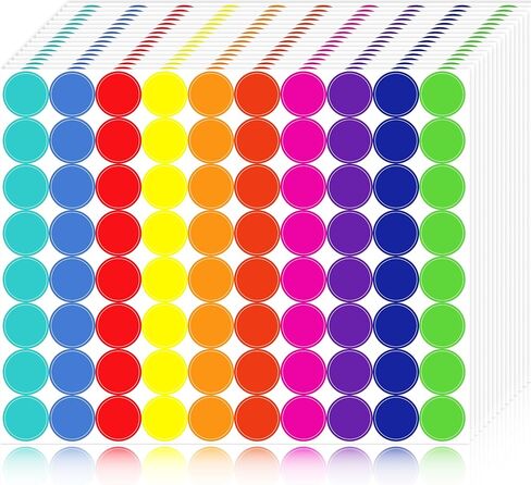 4000 قطعة من الملصقات الملونة المنقطة - ملصقات مستديرة مشفرة مقاس 3/4 بوصة للتنظيم في المكتب أو الفصل الدراسي أو المناسبات التعليمية المنزلية ومبيعات المرآب والمزيد - ملصقات ملصقات منقطة. in Kuwait