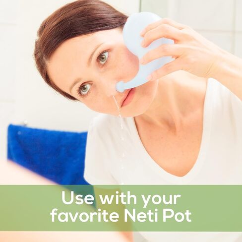 Pure Natural Neti Pot Sinus Relief Solution Refill Packets, Nasal Rinse - 40-4.5 Gram Packets - Made in USA - 2 Pack in Saudi Arabia