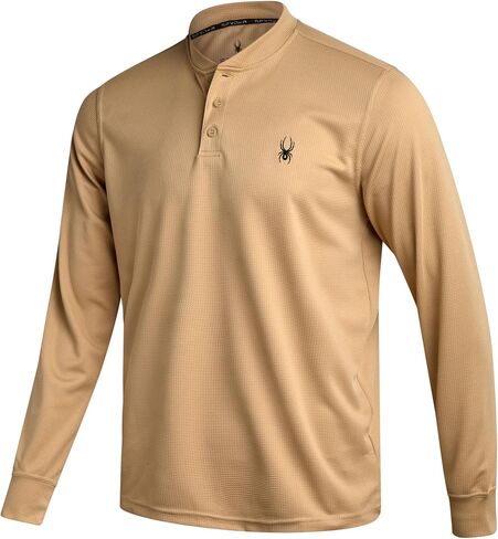 Spyder Mens Thermal Long Sleeve Shirt - Moisture Wicking Henley Shirts for Men with UP 30 Dri Fit Long Sleeve Shirts for Men in Saudi Arabia