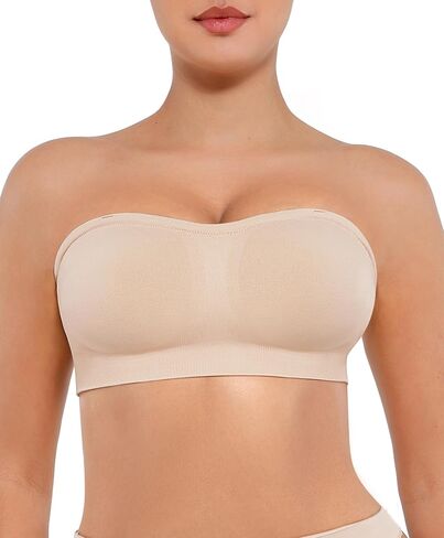 FeelinGirl Strapless Bra for Women Seamless Wireless Bralette - Strapless Support, Adjustable & Padded, Full Coverage in Saudi Arabia