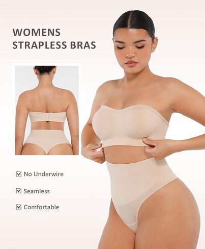 FeelinGirl Strapless Bra for Women Seamless Wireless Bralette - Strapless Support, Adjustable & Padded, Full Coverage in Saudi Arabia