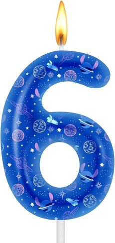 شمعة عيد ميلاد الكرتون السابعة شمعة شمعة أنيمي شموع رقم شمعة كعكة عيد ميلاد زرقاء تتولى الكعكة للأولاد فتيات الأطفال مستلزمات الحفلات (رقم 7) in Kuwait