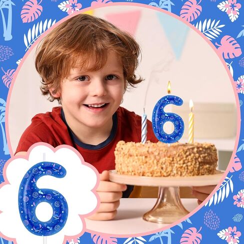 شمعة عيد ميلاد الكرتون السابعة شمعة شمعة أنيمي شموع رقم شمعة كعكة عيد ميلاد زرقاء تتولى الكعكة للأولاد فتيات الأطفال مستلزمات الحفلات (رقم 7) in Kuwait