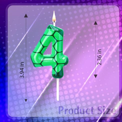 Number 5 Turtle-Themed Birthday Candles, 5th Green Numeral Cake Toppers for Kids, Boys, and Girls, Perfect for Turtle and Green-Themed Birthday Decorations and Party Supplies in Saudi Arabia