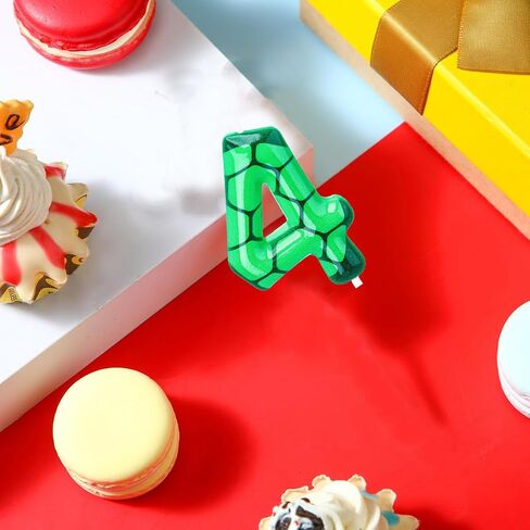 Number 5 Turtle-Themed Birthday Candles, 5th Green Numeral Cake Toppers for Kids, Boys, and Girls, Perfect for Turtle and Green-Themed Birthday Decorations and Party Supplies in Saudi Arabia
