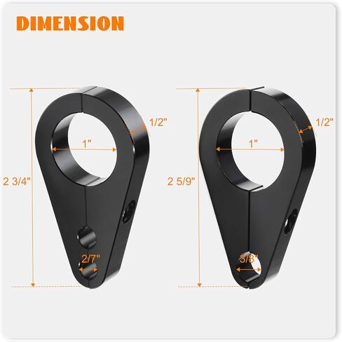 3PCS 1" Handlebar or Frame Mount Dual Single Clutch Throttle Cable Clamp Brake Line Clips Universal for Harley, Can-Am, Honda, Kawasaki, Suzuki, Yamaha, Polaris Models And More in Saudi Arabia