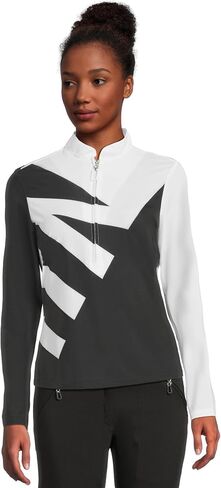 Jamie Sadock Women's Sunsense Zigzag Print Long Sleeve 1/4 Zip Sun Protection Top in Saudi Arabia