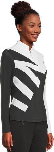 Jamie Sadock Women's Sunsense Zigzag Print Long Sleeve 1/4 Zip Sun Protection Top in Saudi Arabia