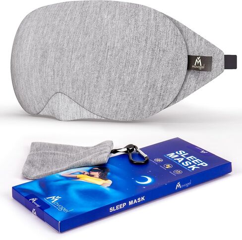 Mavogel Cotton Sleep Mask - 100% Handmade, Light Blocking Sleep Eye Mask with Updated Bending Nose Design, Soft Sleeping Mask for Women Men, for Sleep/Office/Naps, with Travel Pouch (Sunrise Orange) in Kuwait