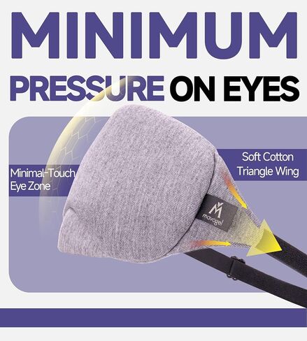 Mavogel Cotton Sleep Mask - 100% Handmade, Light Blocking Sleep Eye Mask with Updated Bending Nose Design, Soft Sleeping Mask for Women Men, for Sleep/Office/Naps, with Travel Pouch (Sunrise Orange) in Kuwait