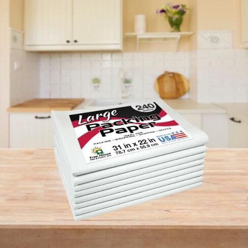 Tree House Pad & Paper | 31" x 22" Packing Paper Sheets | 240 Sheets of Newsprint | Size LARGE | Made for Moving, Packing, & Shipping | Recyclable Material | Made in the USA in Kuwait