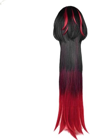 لجين دو cosplay wig zzz أسود أحمر طويل مستقيم الشعر الاصطناعية النساء حفلة الهالوين حفلة in Kuwait