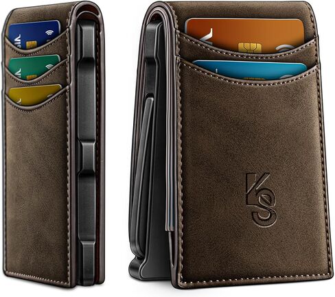 KEMISANT Men Wallet,Slim Wallet Card Case With Magnetic Billfold Flip,Pop-up Access for 12Cards RFID Blocking in Kuwait