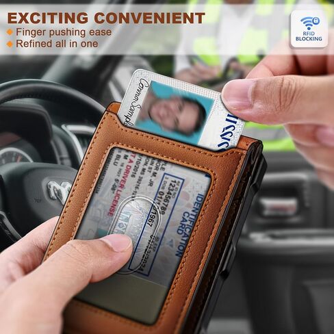 KEMISANT Men Wallet,Slim Wallet Card Case With Magnetic Billfold Flip,Pop-up Access for 12Cards RFID Blocking in Kuwait