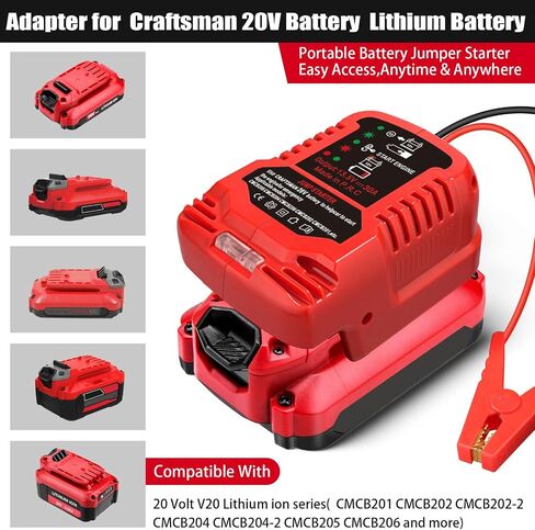 Car Jump Starters Adapter Compatible with Craftsman 20 Volt Batteries with 11AWG Jump kit Cable Up to 3.5L Gas Diesel Engines 12V Portable Jump Car Starter in Saudi Arabia