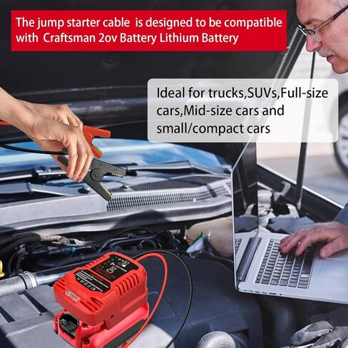 Car Jump Starters Adapter Compatible with Craftsman 20 Volt Batteries with 11AWG Jump kit Cable Up to 3.5L Gas Diesel Engines 12V Portable Jump Car Starter in Saudi Arabia