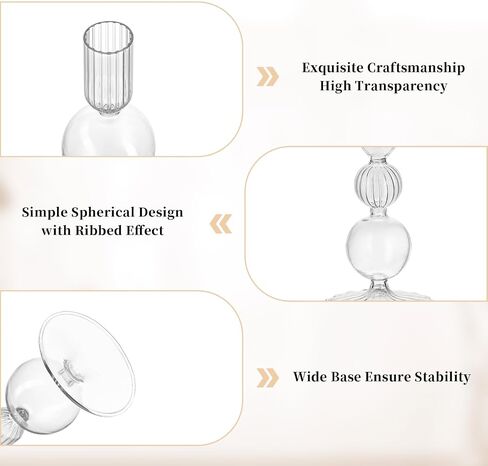 Glasseam Pink Glass Candlestick Holder: Unique Candle Holders Set of 3 Modern Taper Candle Holder Decorative Candle Holders for Table Centerpiece Party Christmas Home Wedding Decoration in Saudi Arabia