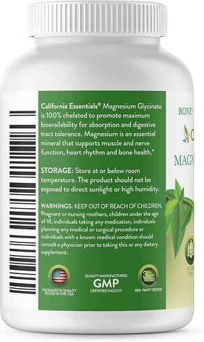 Magnesium Glycinate 400 - Chelated, High Absorption Magnesium for Muscle Relief, Bone & Heart Support -Vegan, Non-GMO, Gluten-Free 240 Tablets (Servings 120, Serving Size (2) 200mg Tablets) in Saudi Arabia