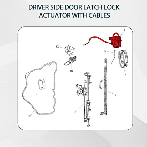 Rear Cargo Door Latch Lock Actuator with Cable for 2014-2018 Promaster 1500 2500 3500, Replaces 68226175AB, 68226175AA, 68169399AA in Kuwait