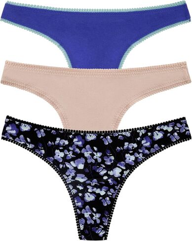 OnGossamer Women's Mesh Hip 3 Pack Thong Panties - Champagne, Small/Medium in Saudi Arabia