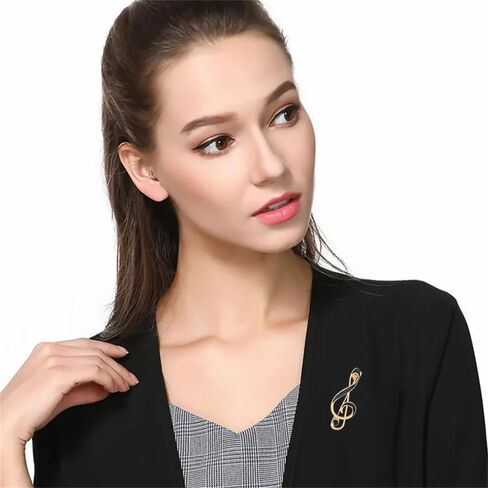أزياء ملاحظة موسيقى بروش طية صدر السترة للنساء الرجال الأنيقة الموسيقية treble g clef corsage brouches وشاح السترات الثياب بدلة قميص قبعة قبعة بسيطة إكسسوارات رقيقة عيد ميلاد مجوهرات الزفاف المجوهرات in Kuwait