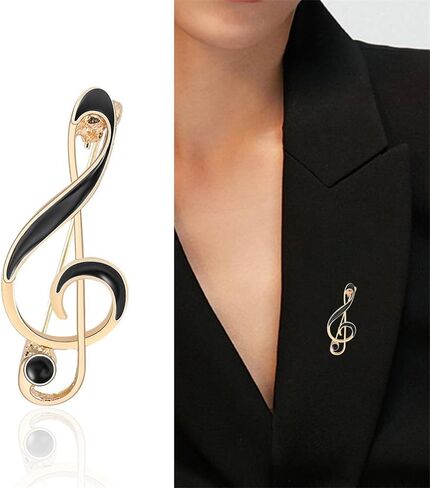 أزياء ملاحظة موسيقى بروش طية صدر السترة للنساء الرجال الأنيقة الموسيقية treble g clef corsage brouches وشاح السترات الثياب بدلة قميص قبعة قبعة بسيطة إكسسوارات رقيقة عيد ميلاد مجوهرات الزفاف المجوهرات in Kuwait