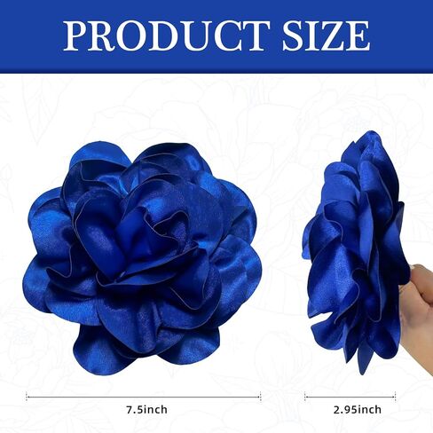 7.5in Extra Large Rose Brooch Exquisite Shiny Satin Camellia Brooch Oversized Flower Brooch Lapel Pin,Suitable for Women Dance Banquet Wedding Hair Clothing Accessories in Saudi Arabia