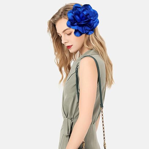 7.5in Extra Large Rose Brooch Exquisite Shiny Satin Camellia Brooch Oversized Flower Brooch Lapel Pin,Suitable for Women Dance Banquet Wedding Hair Clothing Accessories in Saudi Arabia