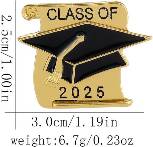 2025 Graduation Brooch Pin Graduation Cap Enamel Badges Class of 2025 Graduation Pins Last Day of School Teacher Students Graduation Gifts in Saudi Arabia
