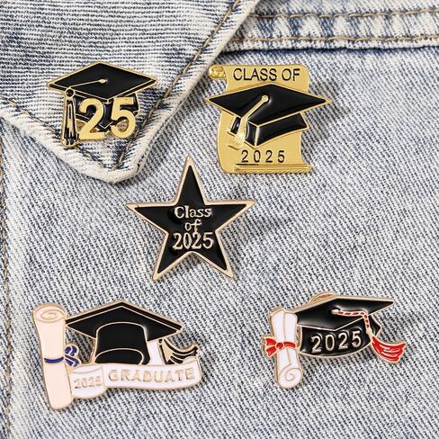 2025 Graduation Brooch Pin Graduation Cap Enamel Badges Class of 2025 Graduation Pins Last Day of School Teacher Students Graduation Gifts in Saudi Arabia